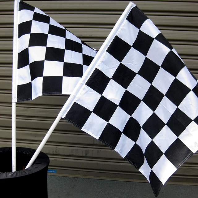 FLAG, Grand Prix and Garage - Black & White 70 x 70cm
